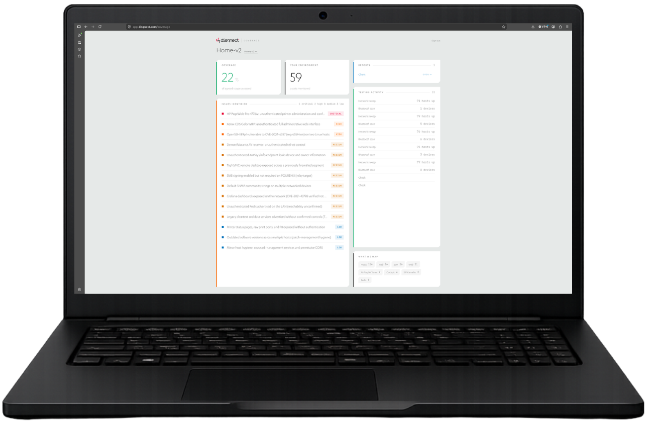 Dashboard on laptop