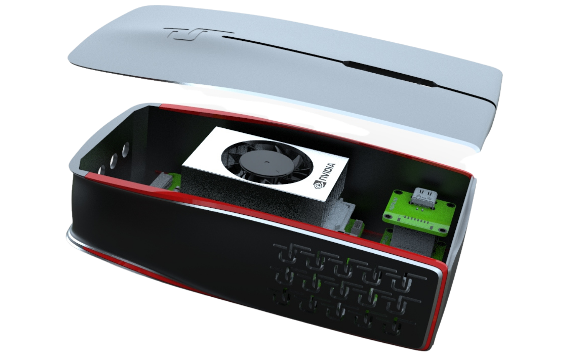 qEY-0 internals — Orin NX module visible