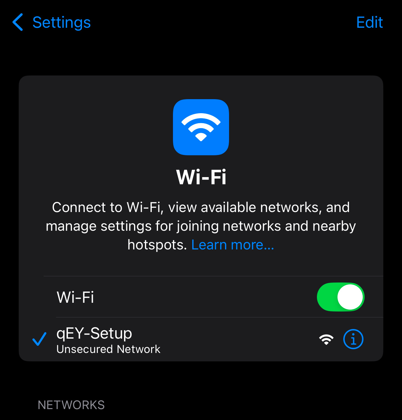 Connect to Setup AP